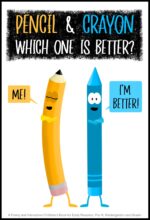 Pencil & Crayon Which One Is Better?: a Funny and Interactive Children’s Book for Early Readers, Pre-k, Kindergarten and Grade 1