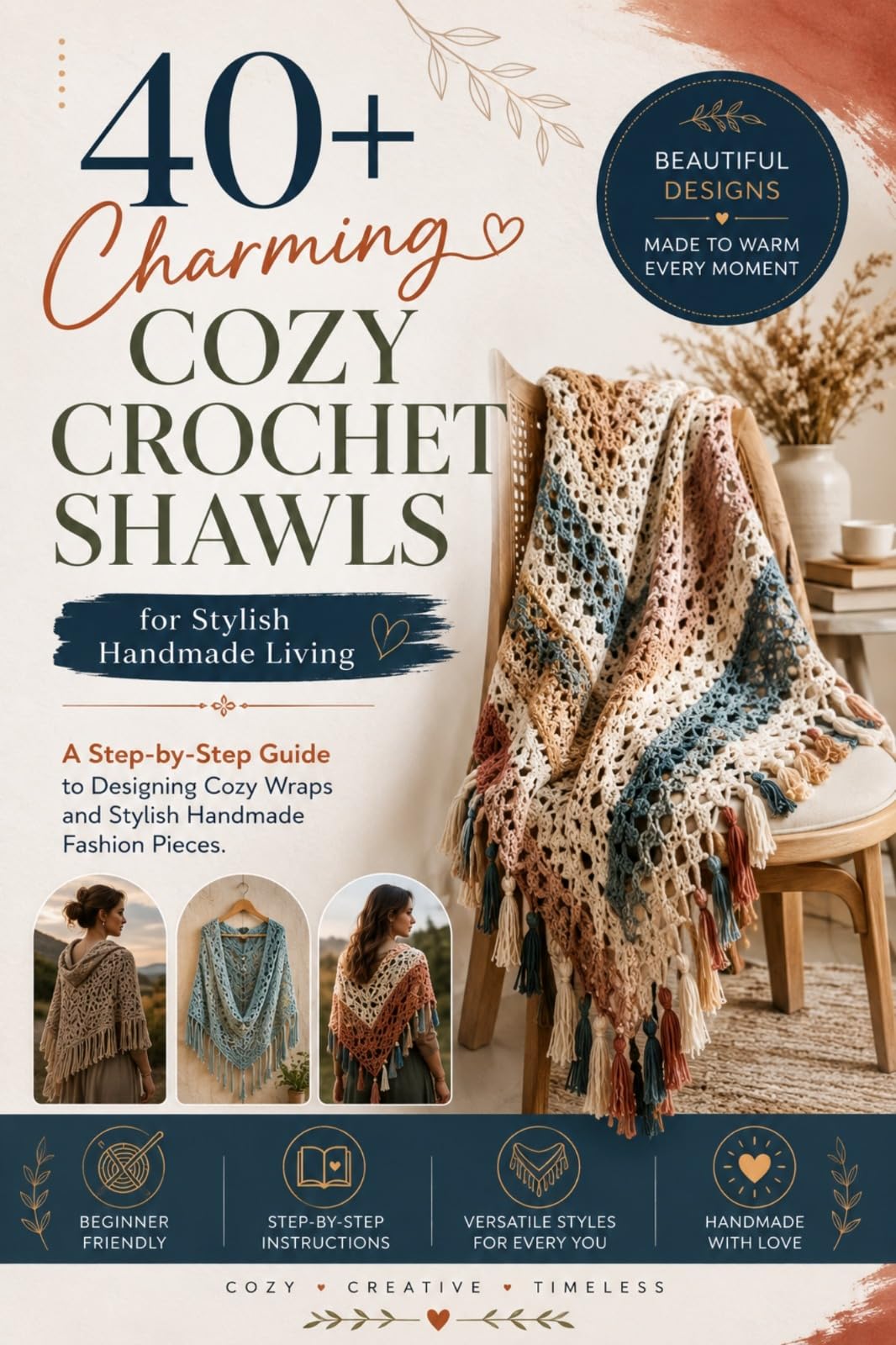 40+ Charming Cozy Crochet Shawls for Stylish Handmade Living: a Step-by-step Guide to Designing Cozy Wraps and Stylish Handmade Fashion Pieces
