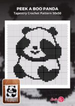 Peek a Boo Panda Tapestry Crochet Pattern 50x50 Stitches: Cute Panda Tapestry Crochet Design for Intermediate Makers | Digital Crochet Graph Pattern With Written Instructions in English Us Terms