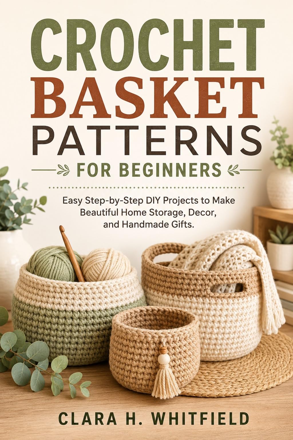 Crochet Basket Patterns for Beginners: Easy Step-by-step Diy Projects to Make Beautiful Home Storage, Decor, and Handmade Gifts.