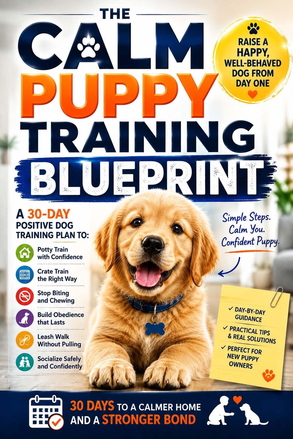 The Calm Puppy Training Blueprint: a 30-day Positive Dog Training Plan to Potty Train, Crate Train, Stop Biting, Build Obedience, and Raise a Happy, Well-behaved Dog