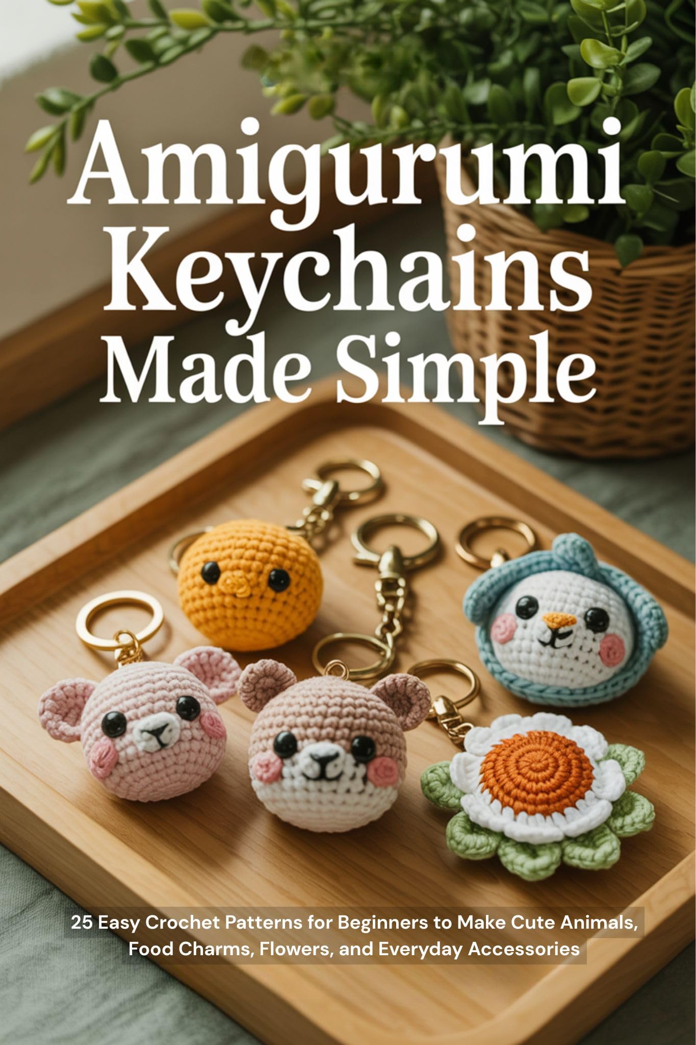 Amigurumi Keychains Made Simple: 25 Easy Crochet Patterns for Beginners to Make Cute Animals, Food Charms, Flowers, and Everyday Accessories