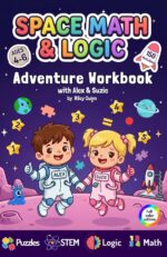 Space Math and Logic Adventure Workbook for Kids Ages 4–6 With Alex & Susie: 150 Stem Activities, Puzzles, Mazes, and Brain Games to Build Early Math ... & Logic Adventures With Alex &