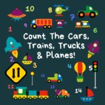 Count the Cars, Trains, Trucks & Planes: a Fun Activity Book for 2-5 Year Olds Who Count | Counting for 2-5 Year Olds | Construction Site Vehicles, Cars &