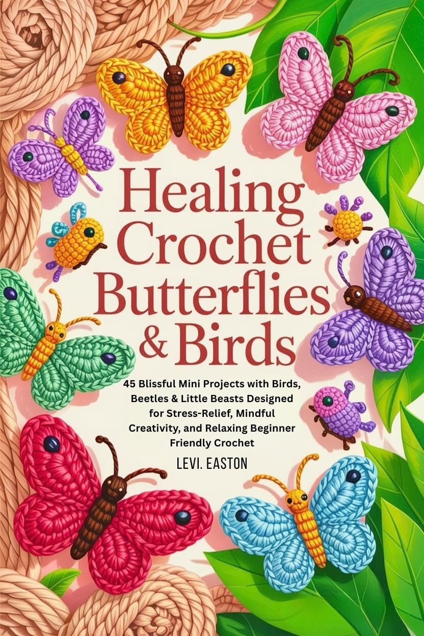 Healing Crochet Butterflies & Birds: 45 Blissful Mini Projects With Birds, Beetles & Little Beasts Designed for Stress-relief, Mindful Creativity, and Relaxing Beginner-friendly Crochet