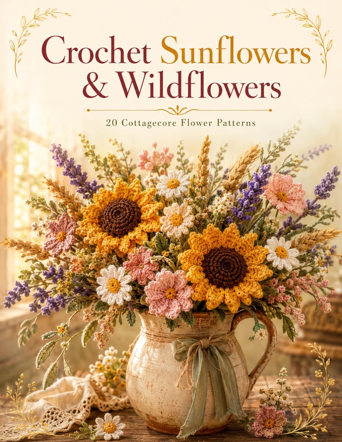 Crochet Sunflowers & Wildflowers: 20 Cottagecore Flower Patterns , Sunflowers, Lavender & Wildflower Bouquets for Everlasting Cottagecore Home Decor, Beginner-friendly Blooms Book