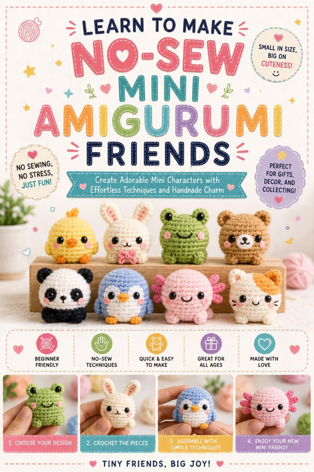 Learn to Make No-sew Mini Amigurumi Friends. : Create Adorable Mini Characters With Effortless Techniques and Handmade Charm