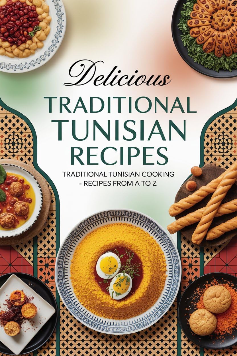 Delicious Traditional Tunisian Recipes: Authentic Tunisian Cooking With Soups, Salads, Main Dishes, Stews, Desserts, and Refreshing Beverages From a to Z: Authentic Tunisian Cooking Cookbook