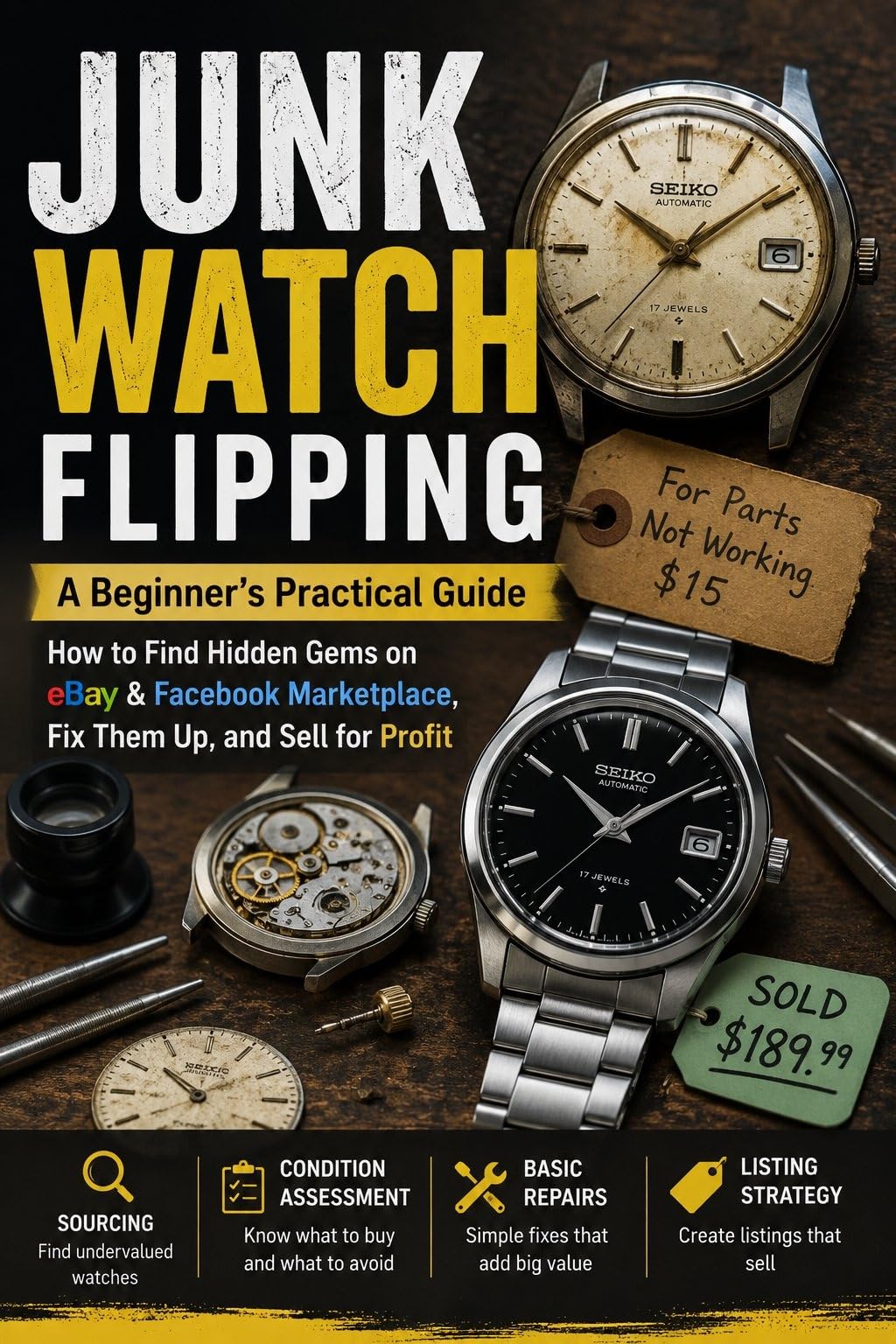 Junk Watch Flipping a Beginner's Practical Guide: How to Find Hidden Gems on Ebay & Facebook Marketplace, Fix Them Up, and Sell for Profit