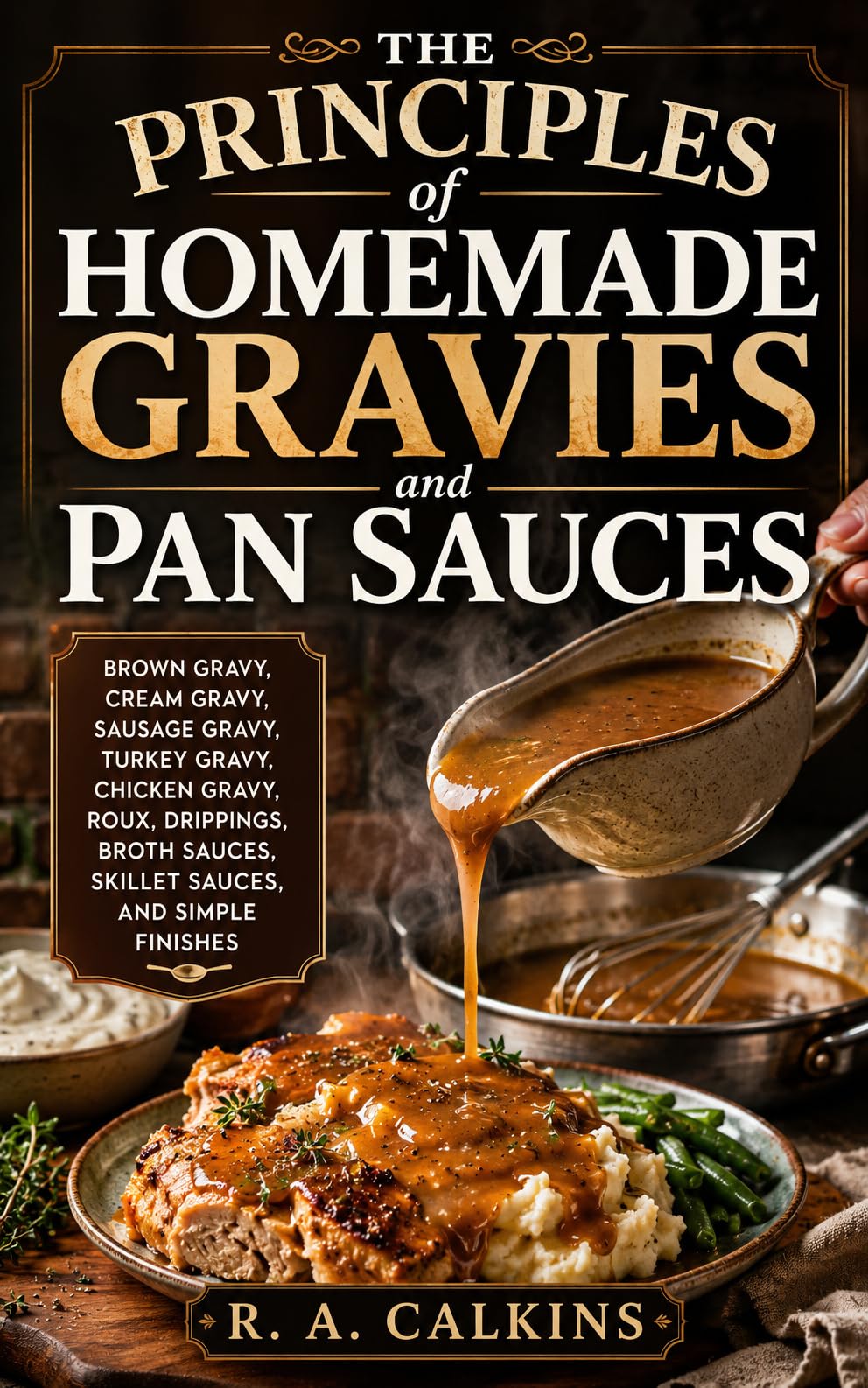 The Principles of Homemade Gravies and Pan Sauces: Brown Gravy, Cream Gravy, Sausage Gravy, Turkey Gravy, Chicken Gravy, Roux, Drippings, Broth Sauces, Skillet Sauces, and Simple Finishes