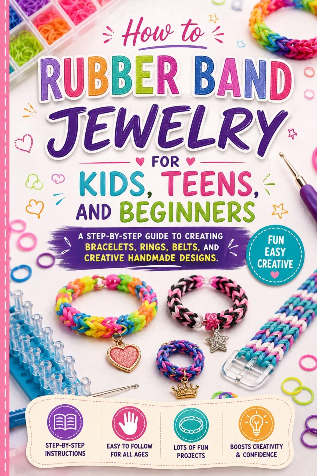How to Rubber Band Jewelry for Kids, Teens, and Beginners: a Step-by-step Guide to Creating Bracelets, Rings, Belts, and Creative Handmade Designs