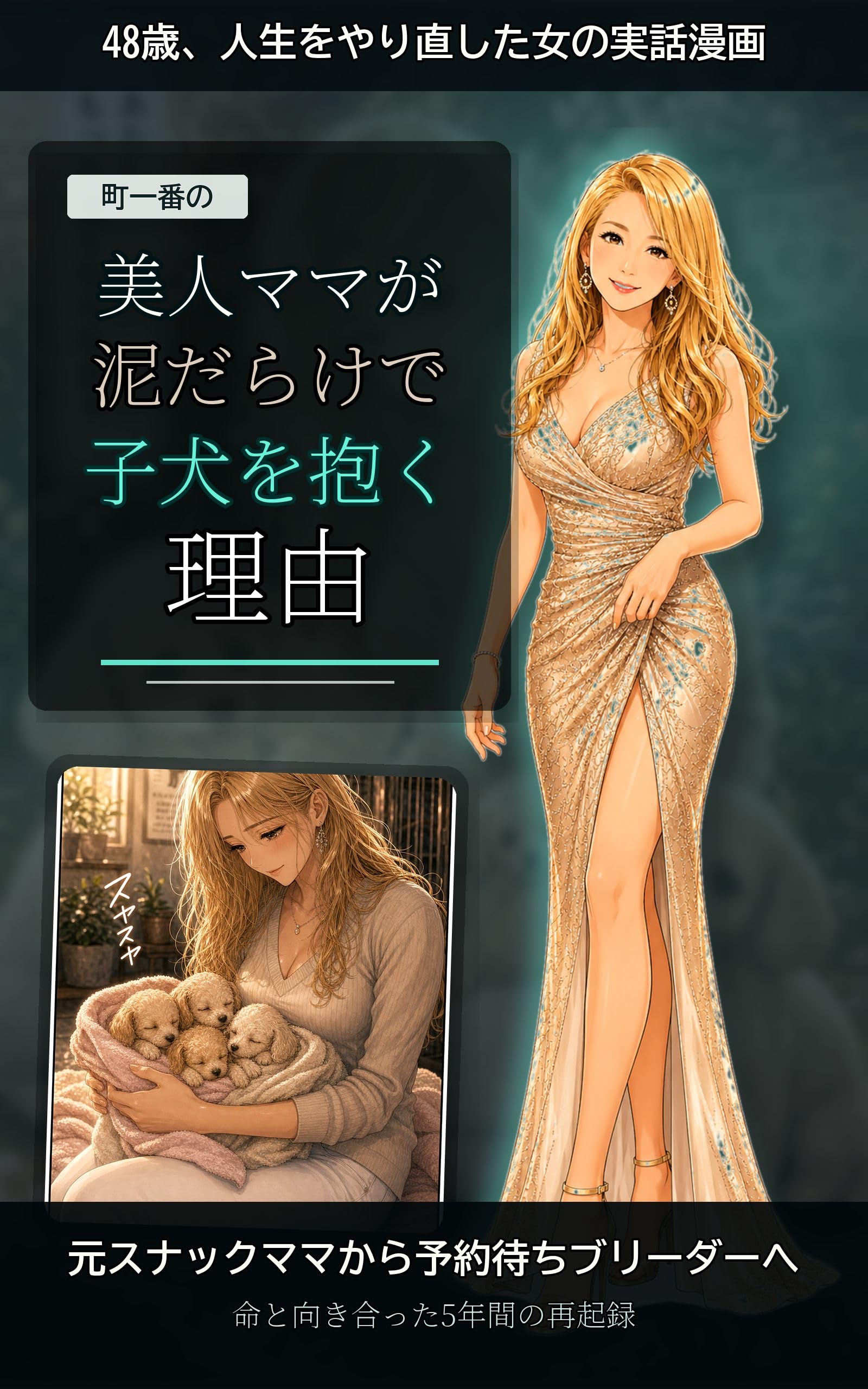 Why the Towns Most Beautiful Mama Holds Muddy Puppies: at 48 a Former Snack Mama Becomes a Toy Poodle Breeder True Story Manga