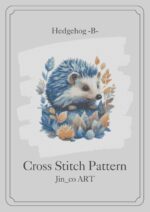 Cross Stitch Pattern: Hedgehog -b- Hedgehog Surrounded by Leaves: a Heartwarming Cross Stitch Experience Featuring an Adorable Hedgehog