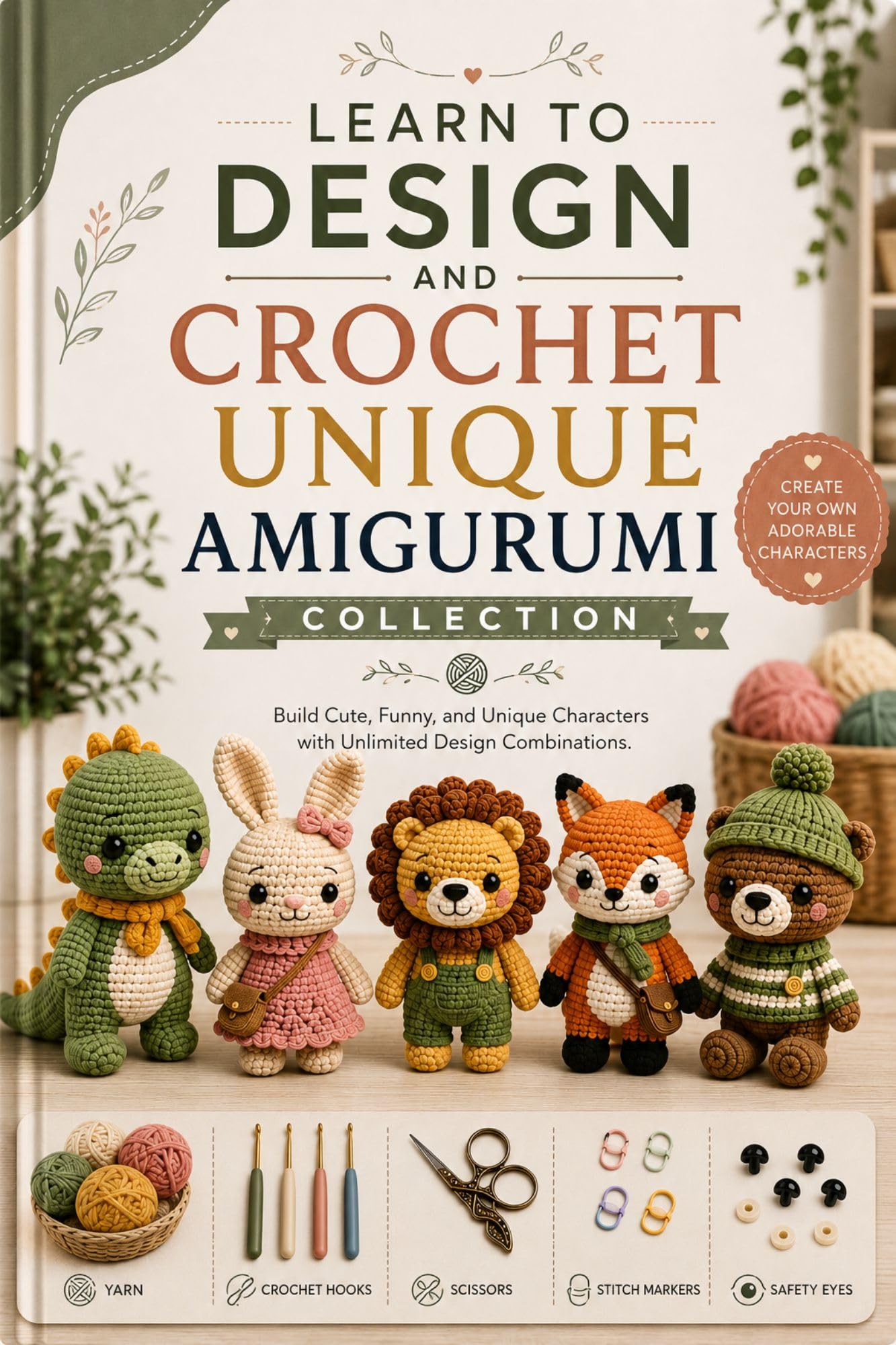 Learn to Design and Crochet Unique Amigurumi Collection: Build Cute, Funny, and Unique Characters With Unlimited Design Combinations