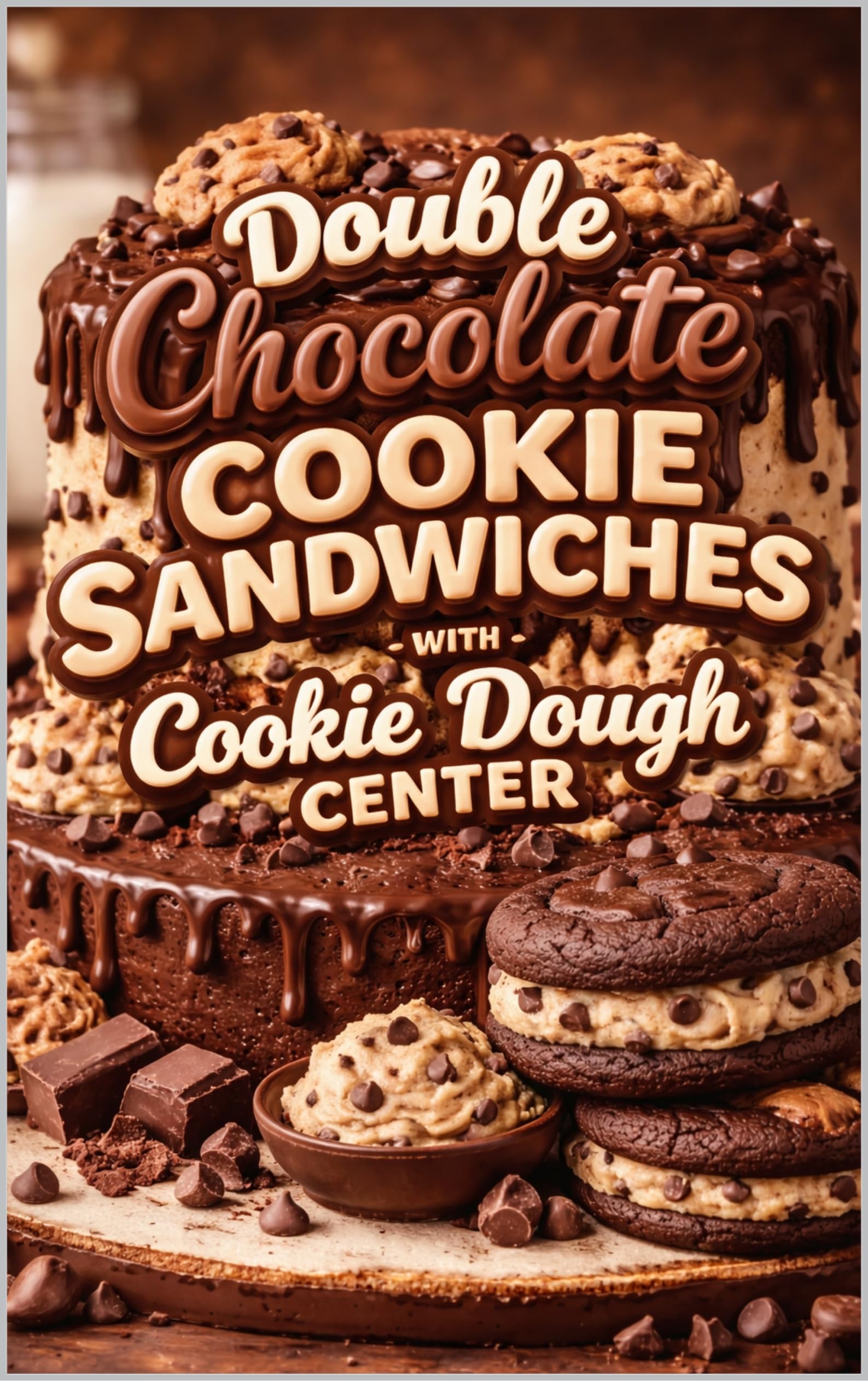 Double Chocolate Cookie Sandwiches With Cookie Dough Center