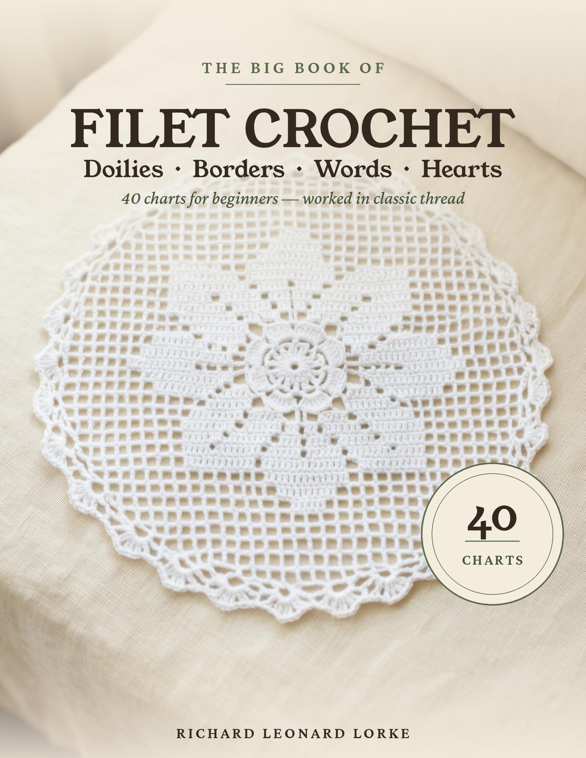The Big Book of Filet Crochet: 40 Filet Crochet Charts for Beginners — Doilies, Borders, Words & Hearts, With Full Row-by-row Instructions