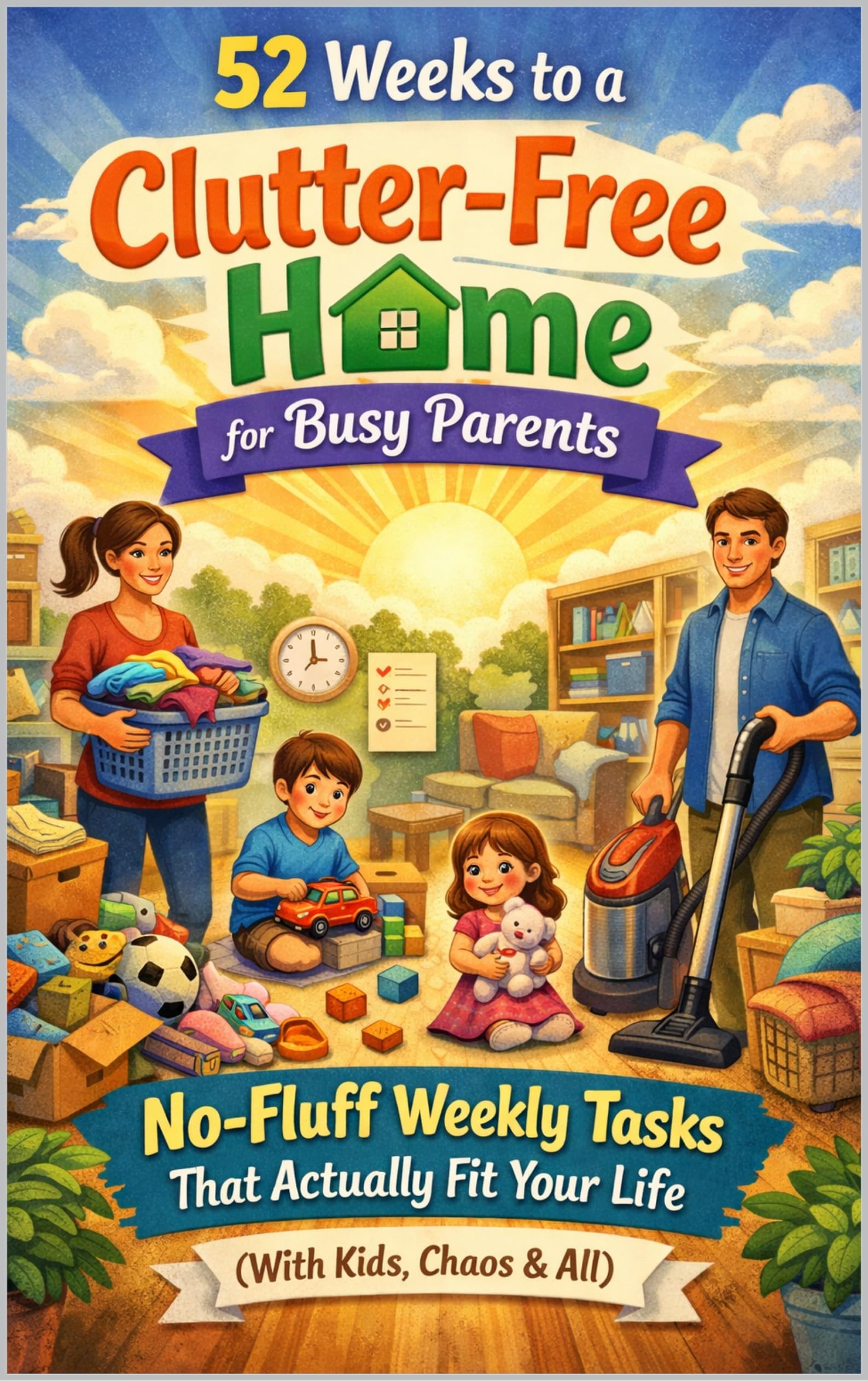 52 Weeks to a Clutter-free Home for Busy Parents: No-fluff Weekly Tasks That Actually Fit Your Life Kids, Chaos &