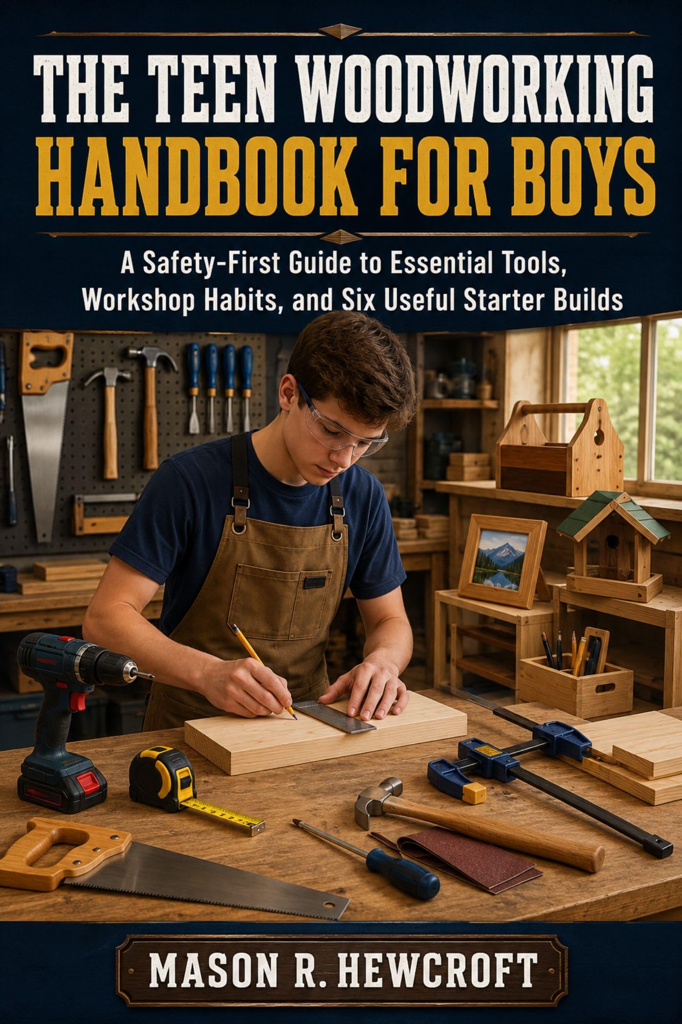 The Teen Woodworking Handbook for Boys: a Safety-first Guide to Essential Tools, Workshop Habits, and Six Useful Starter Builds