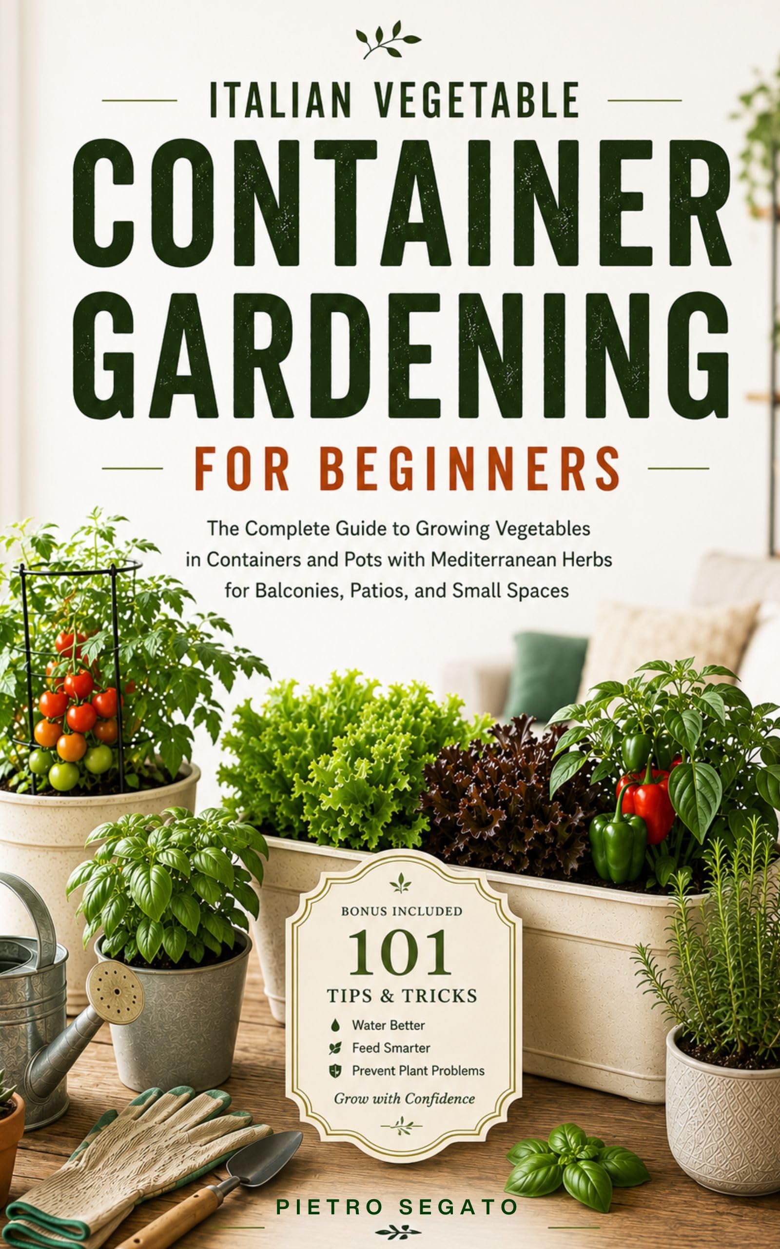 Italian Vegetable Container Gardening for Beginners: the Complete Guide to Growing Vegetables in Containers and Pots for Balconies, Patios, Small Spaces. Save Space and Grow Your Organic Gardening
