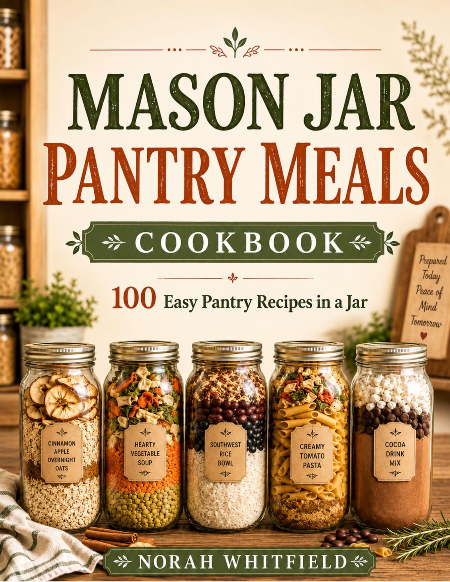 Mason Jar Pantry Meals Cookbook: 100 True Just-add-water Recipes for Shelf-stable Breakfasts, Soups, Rice Bowls, Pasta Meals, Camping Food, and Emergency Food Storage