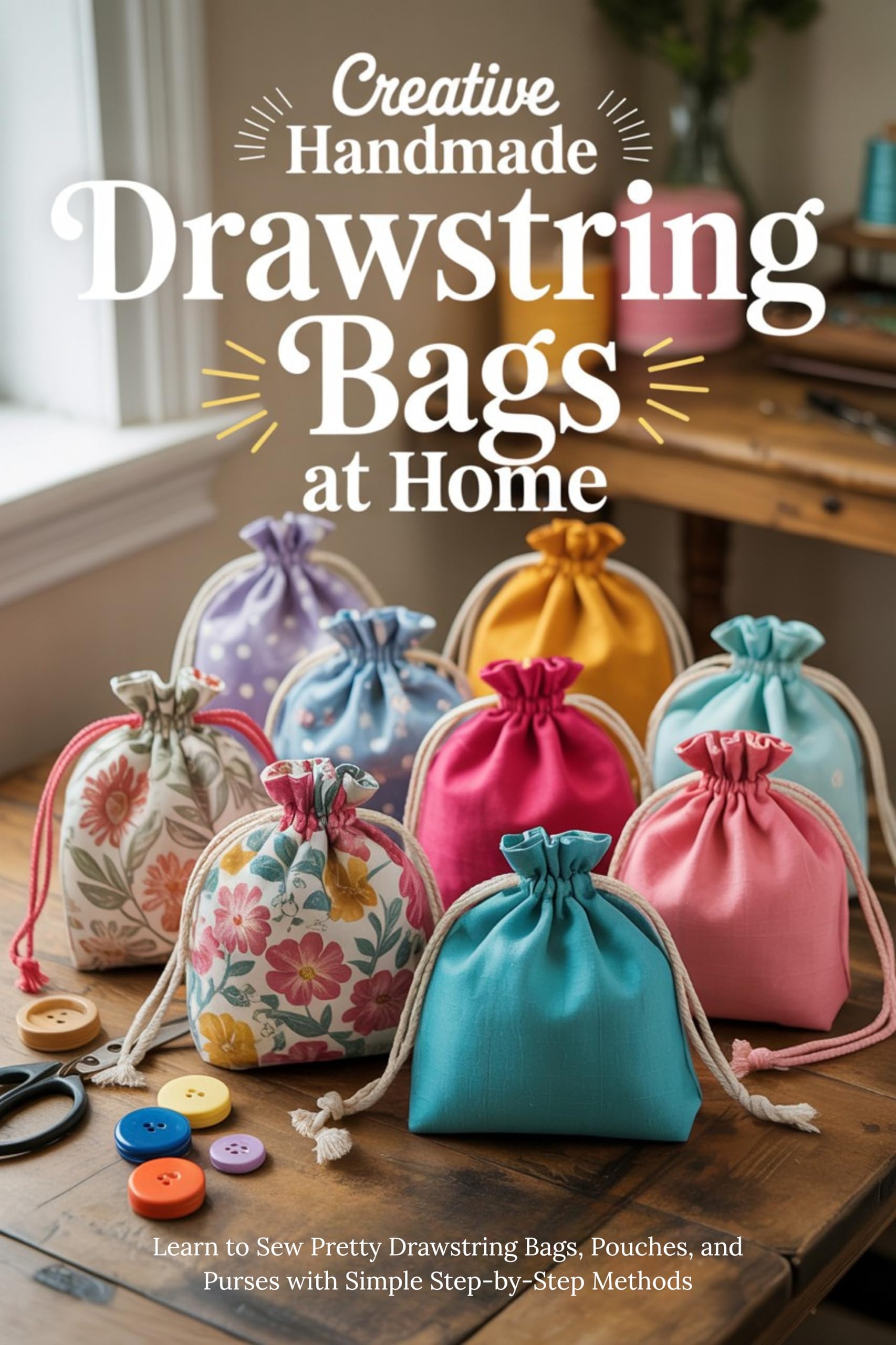 Creative Handmade Drawstring Bags at Home: Learn to Sew Pretty Drawstring Bags, Pouches, and Purses With Simple Step-by-step Methods