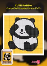 Cute Panda Crochet Wall Hanging Pattern 75x75 Stitches: Adorable Panda Wall Decor Design for Intermediate Crocheters | Digital Tapestry Crochet Graph Pattern With Written Instructions in Us Terms