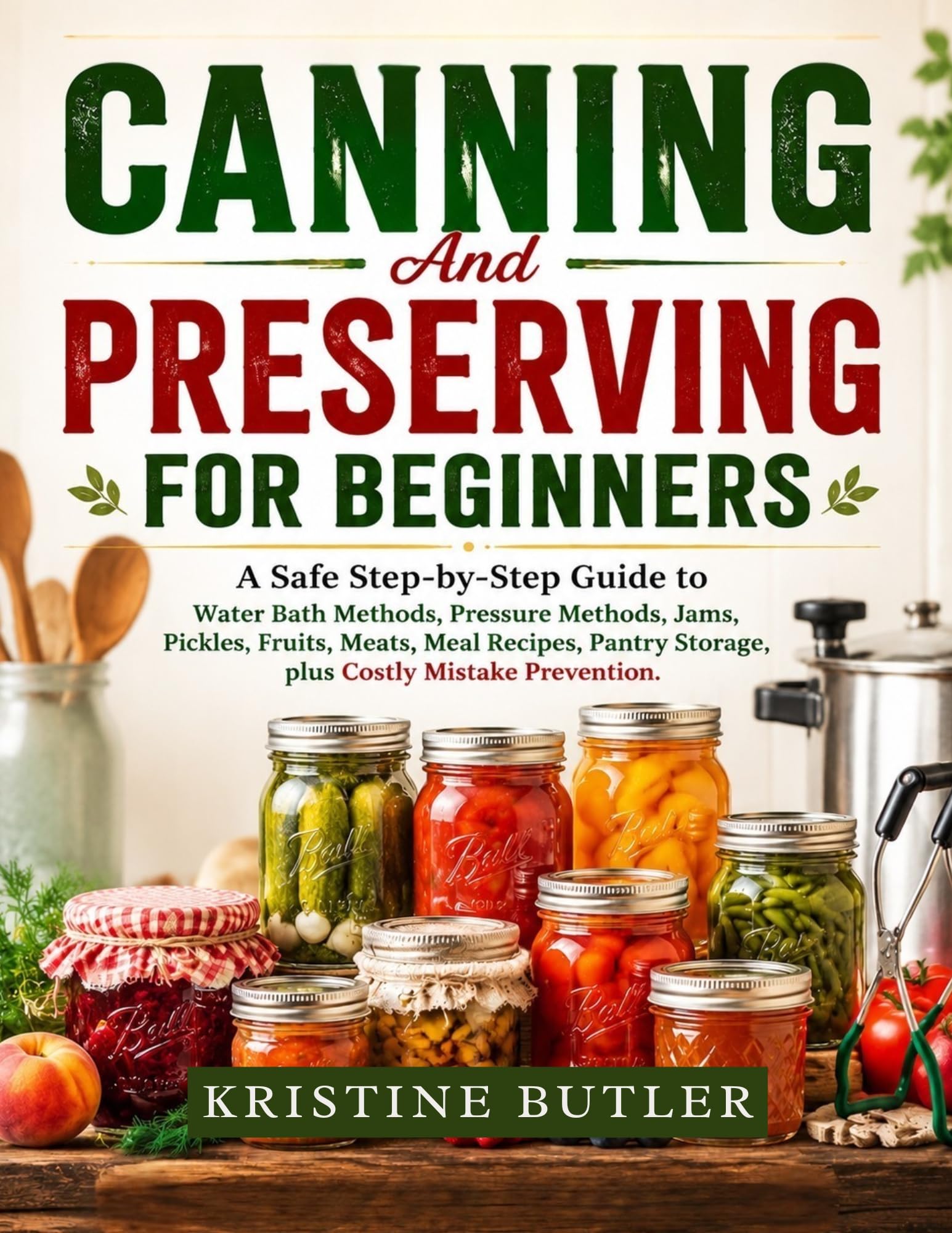 Canning and Preserving for Beginners: a Safe Step-by-step Guide to Water Bath Methods, Pressure Methods, Jams, Pickles, Fruits, Meats, Meal Recipes, Pantry Storage, Plus Costly Mistake Prevention