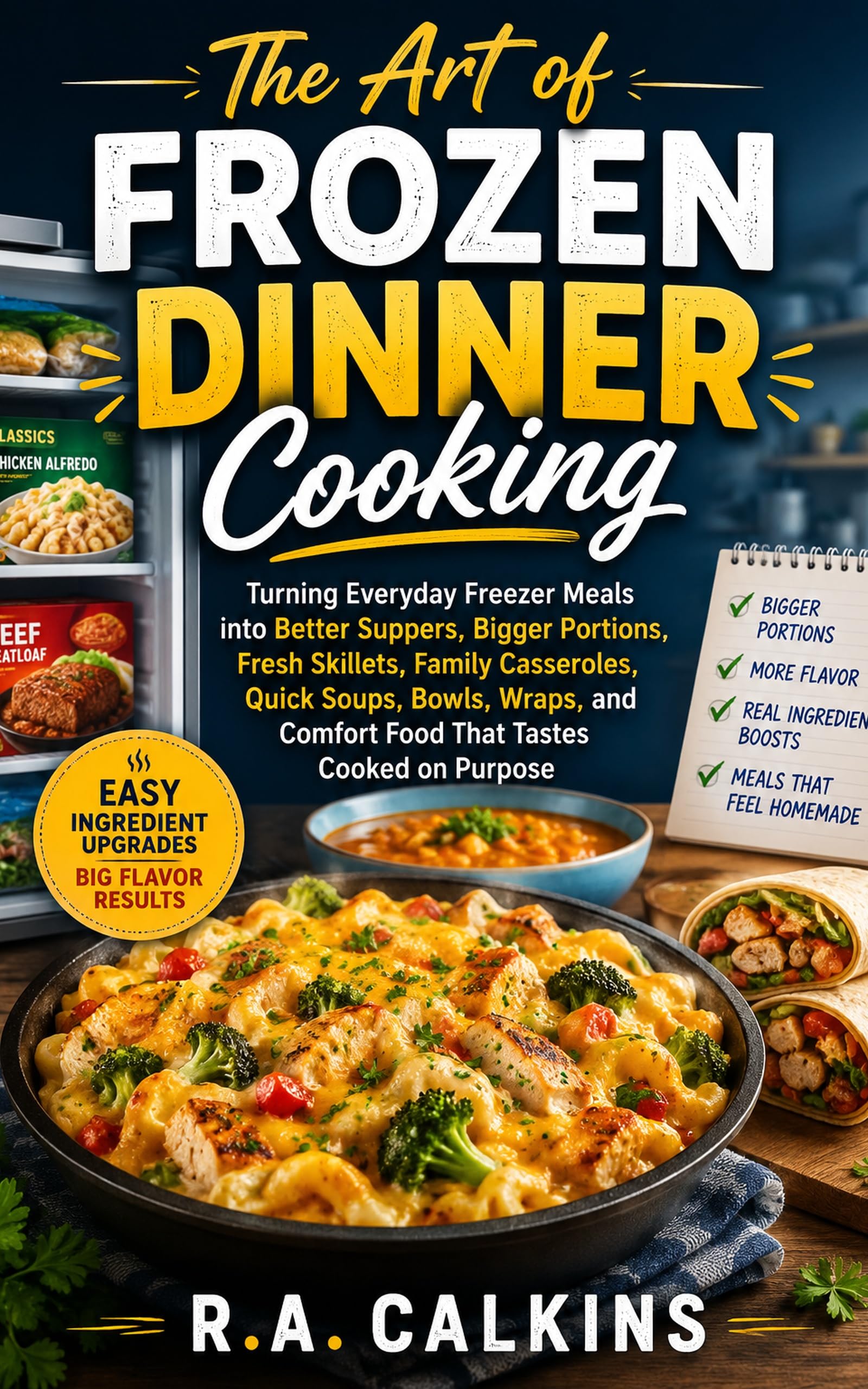 The Art of Frozen Dinner Cooking: Turning Everyday Freezer Meals Into Better Suppers, Bigger Portions, Fresh Skillets, Family Casseroles, Quick Soups, Bowls, Wraps, and Comfort Food.