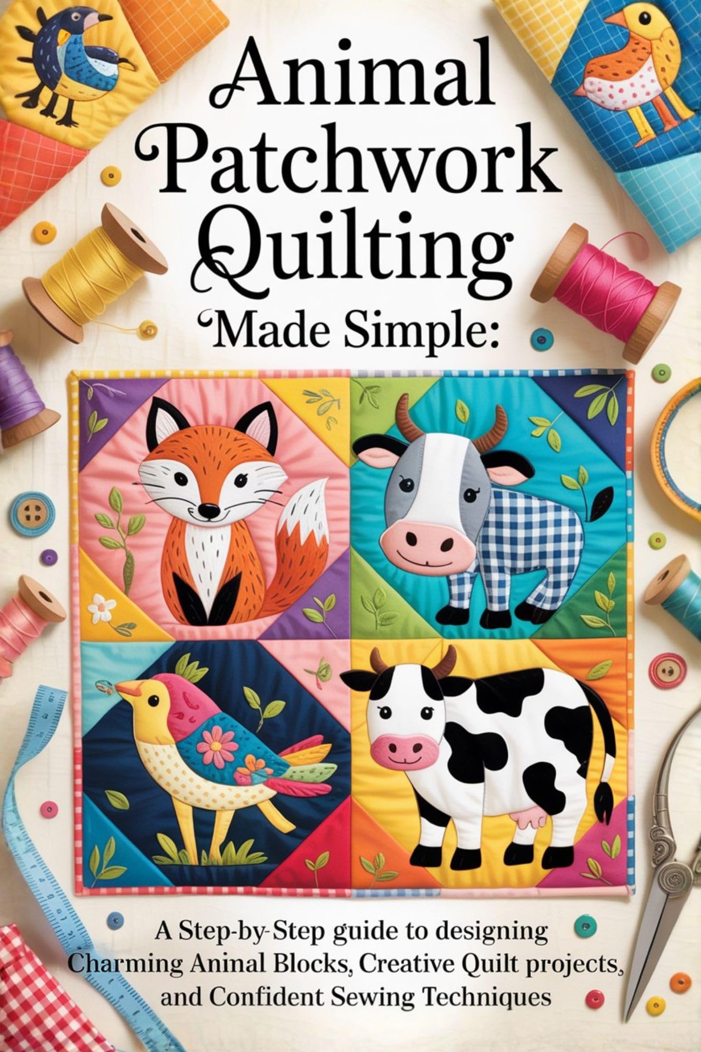 Animal Patchwork Quilting Made Simple: a Step-by-step Guide to Designing Charming Animal Blocks, Creative Quilt Projects, and Confident Sewing Techniques