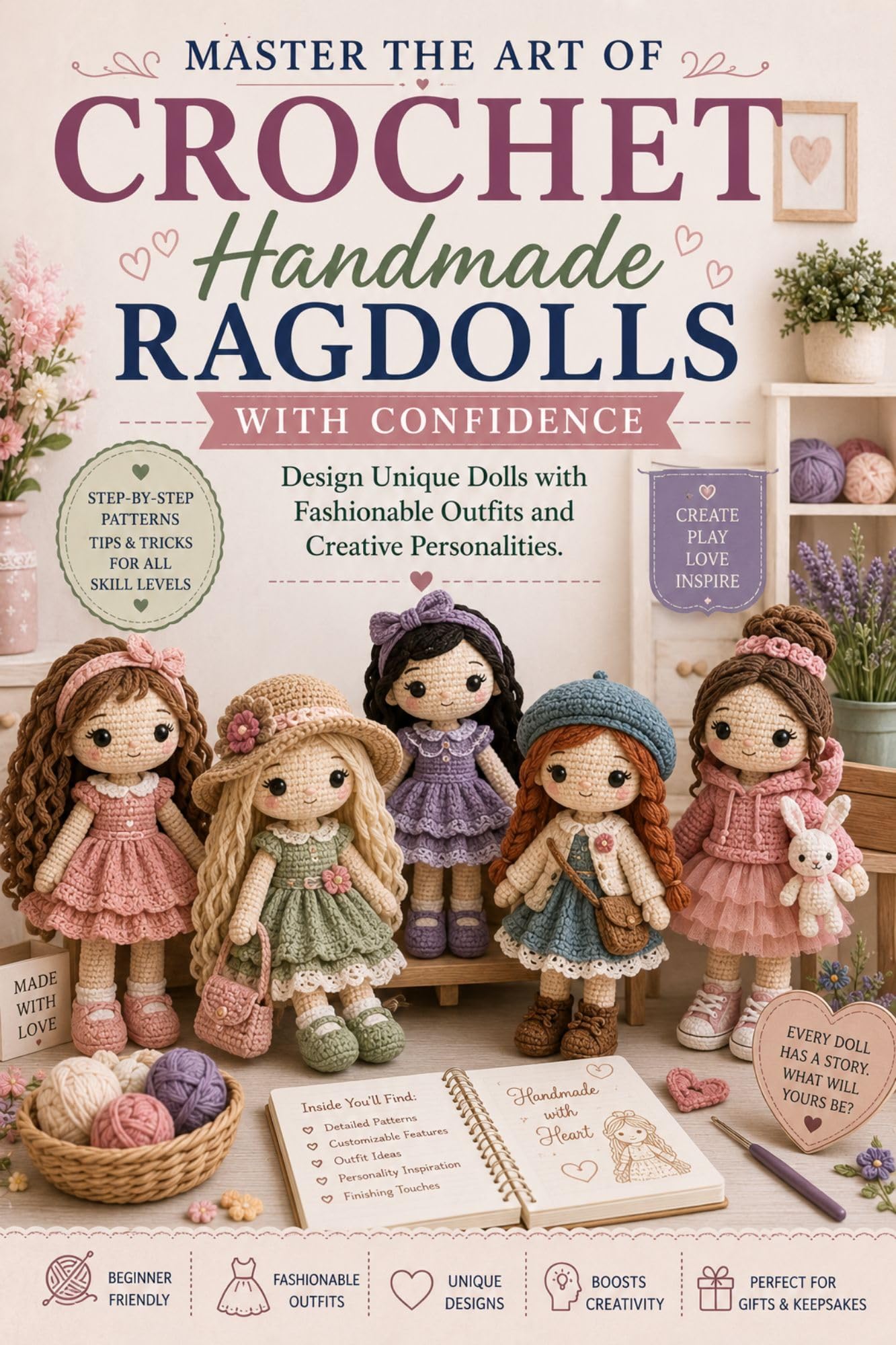 Master the Art of Crochet Handmade Ragdolls With Confidence: Design Unique Dolls With Fashionable Outfits and Creative Personalities