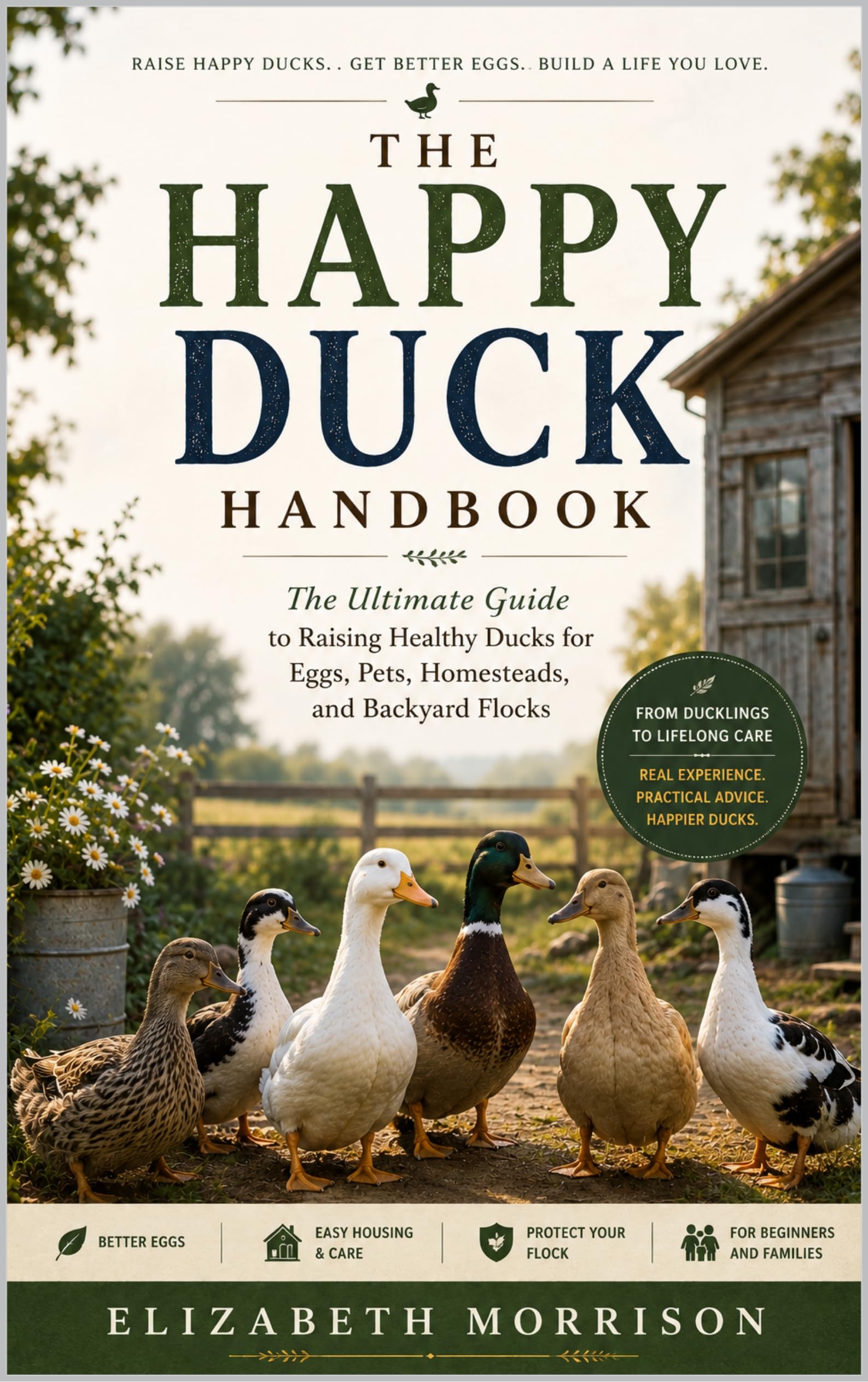 The Happy Duck Handbook: the Complete Beginner's Guide to Raising Healthy Ducks for Eggs, Meat, Pets, and Backyard Flocks: Breeds, Feeding, Housing, Health, and Egg Recipes
