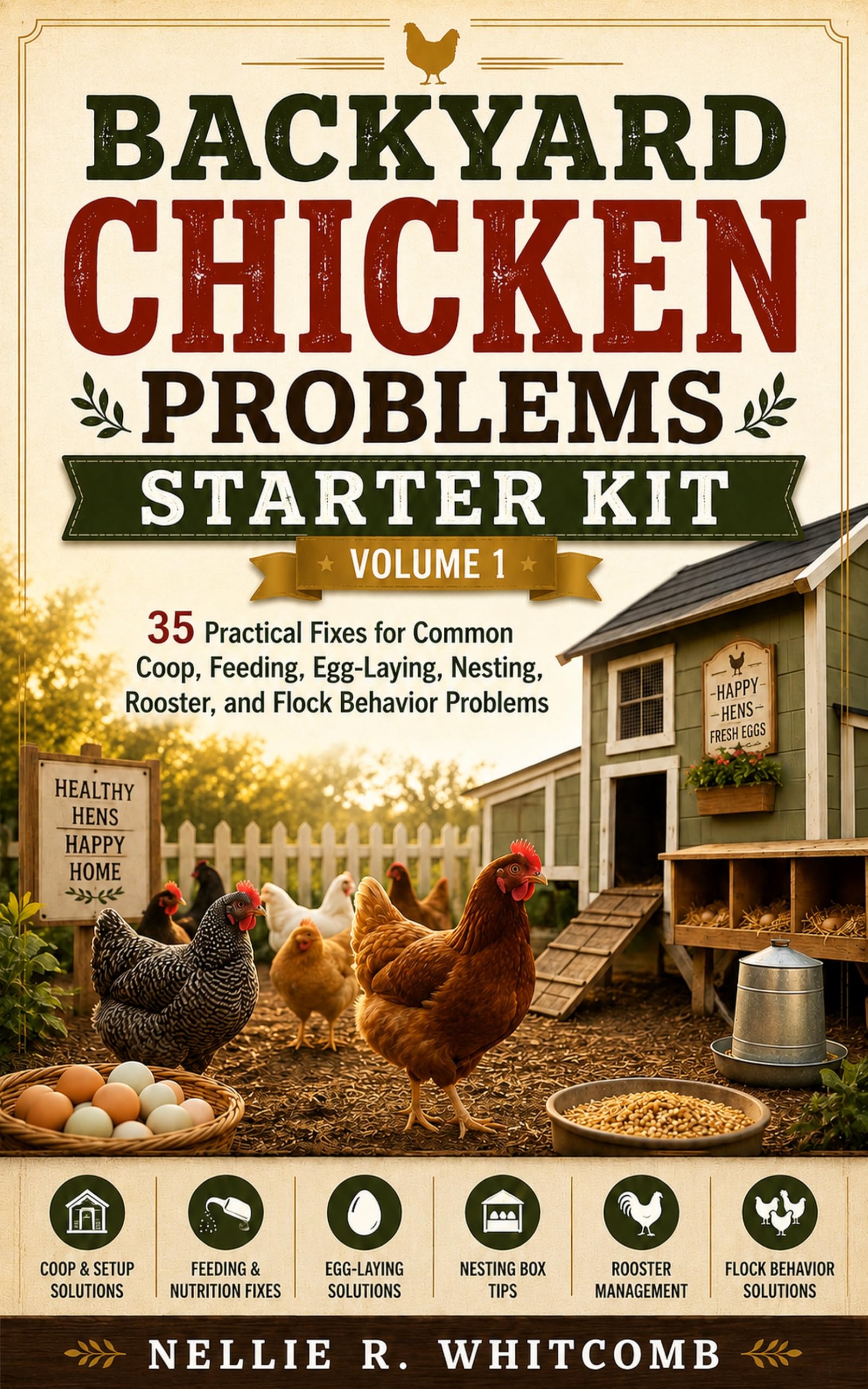 Backyard Chicken Problems Starter Kit — Volume 1: 35 Practical Fixes for Common Coop, Feeding, Egg-laying, Nesting, Rooster, and Flock Behavior Problems
