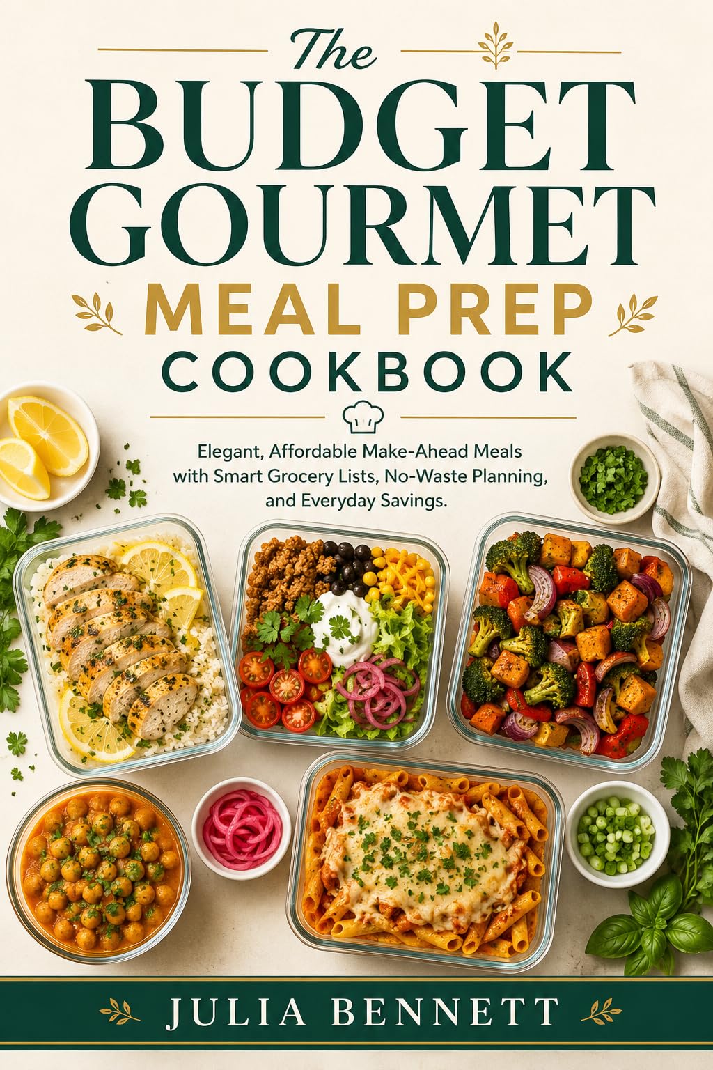 The Budget Gourmet Meal Prep Cookbook: Elegant, Affordable Make-ahead Meals With Smart Grocery Lists, No-waste Planning, and Everyday Savings