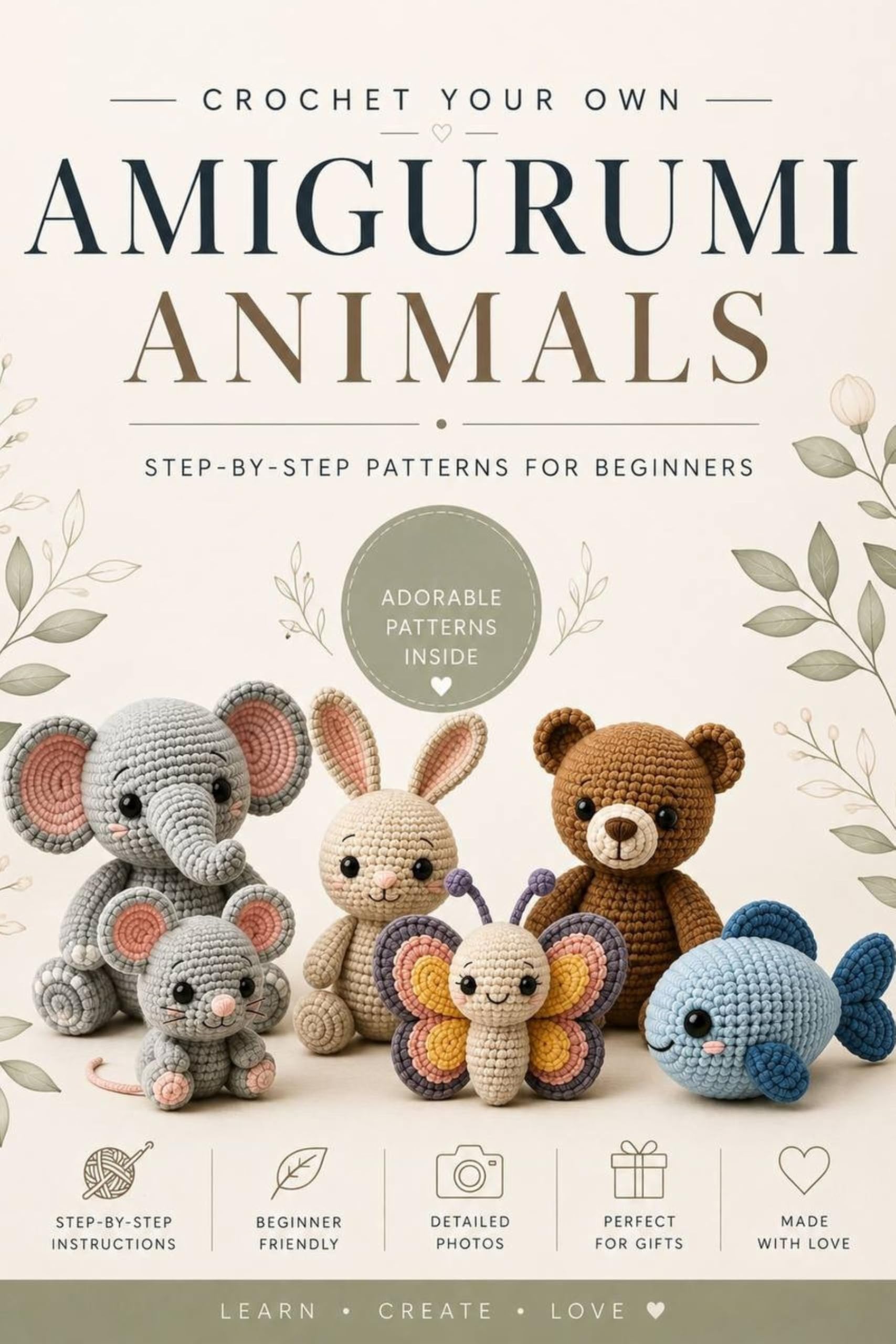 Amigurumi Animals: Step-by-step Patterns for Beginners Amigurumi Series Book
