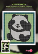 Cute Panda Tapestry Crochet Pattern 100x100 Stitches: Large Panda Tapestry Crochet Design for Intermediate Makers | Digital Crochet Graph Pattern With Written Instructions in English Us Terms