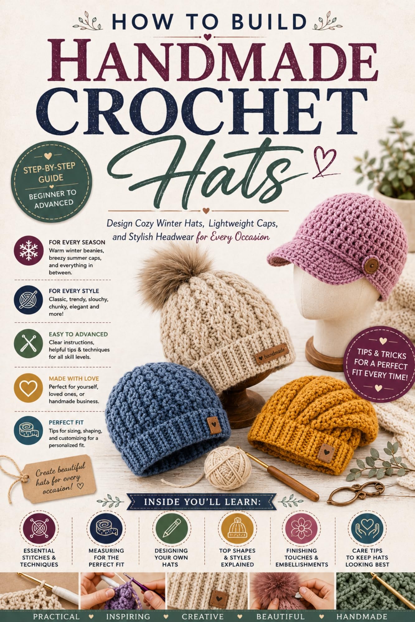 How to Build Handmade Crochet Hats: Design Cozy Winter Hats, Lightweight Caps, and Stylish Headwear for Every Occasion