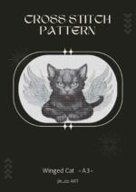 Winged Cat [ A3 ] Cross Stitch Pattern: Create Your Own Healing Art With a Whimsical Black Cat