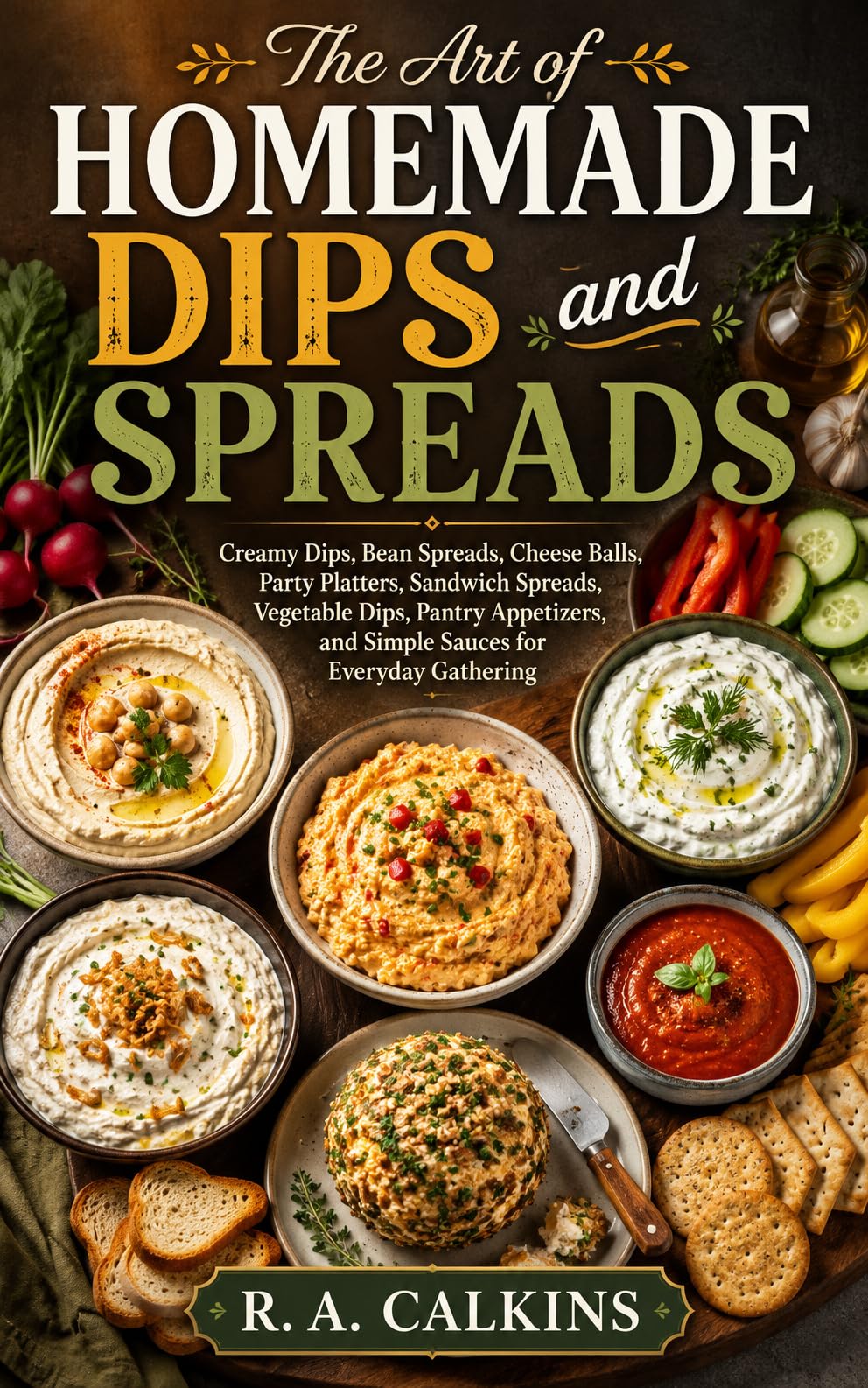 The Art of Homemade Dips and Spreads: Creamy Dips, Bean Spreads, Cheese Balls, Party Platters, Sandwich Spreads, Vegetable Dips, Pantry Appetizers, and Simple Sauces for Everyday Gathering