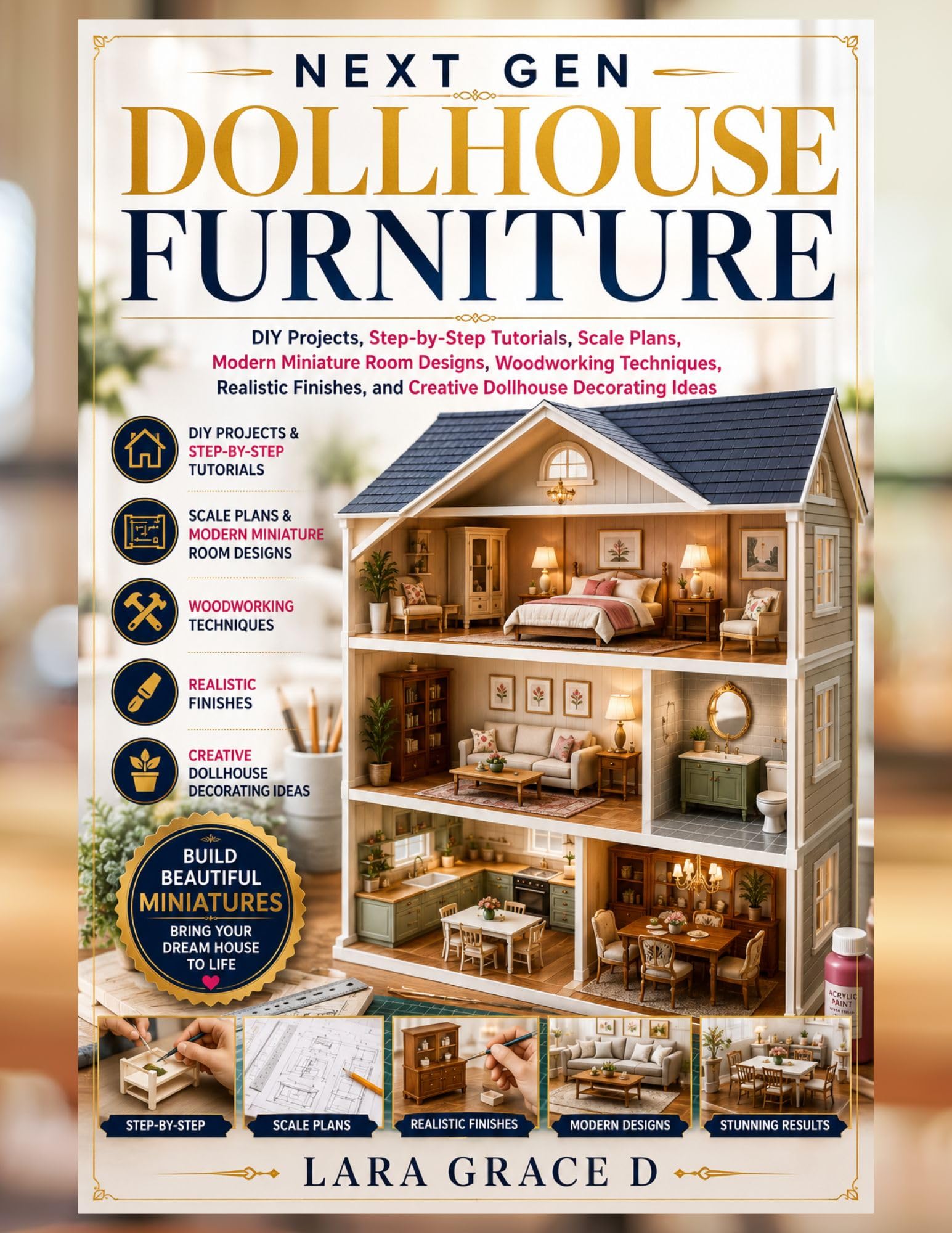 Next Gen Dollhouse Furniture: Diy Projects, Step-by-step Tutorials, Scale Plans, Modern Miniature Room Designs, Woodworking Techniques, Realistic Finishes, ... Makers Studio Series Book