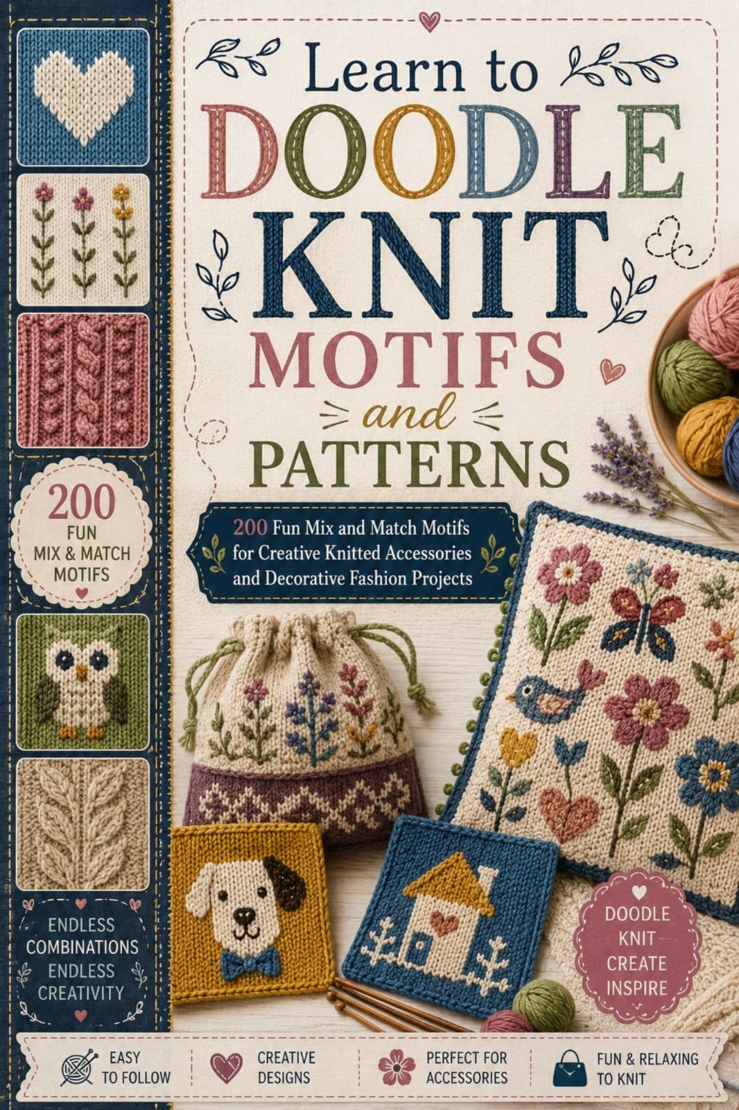 Learn to Doodle Knit Motifs and Patterns Book: 200 Fun Mix and Match Motifs for Creative Knitted Accessories and Decorative Fashion Projects