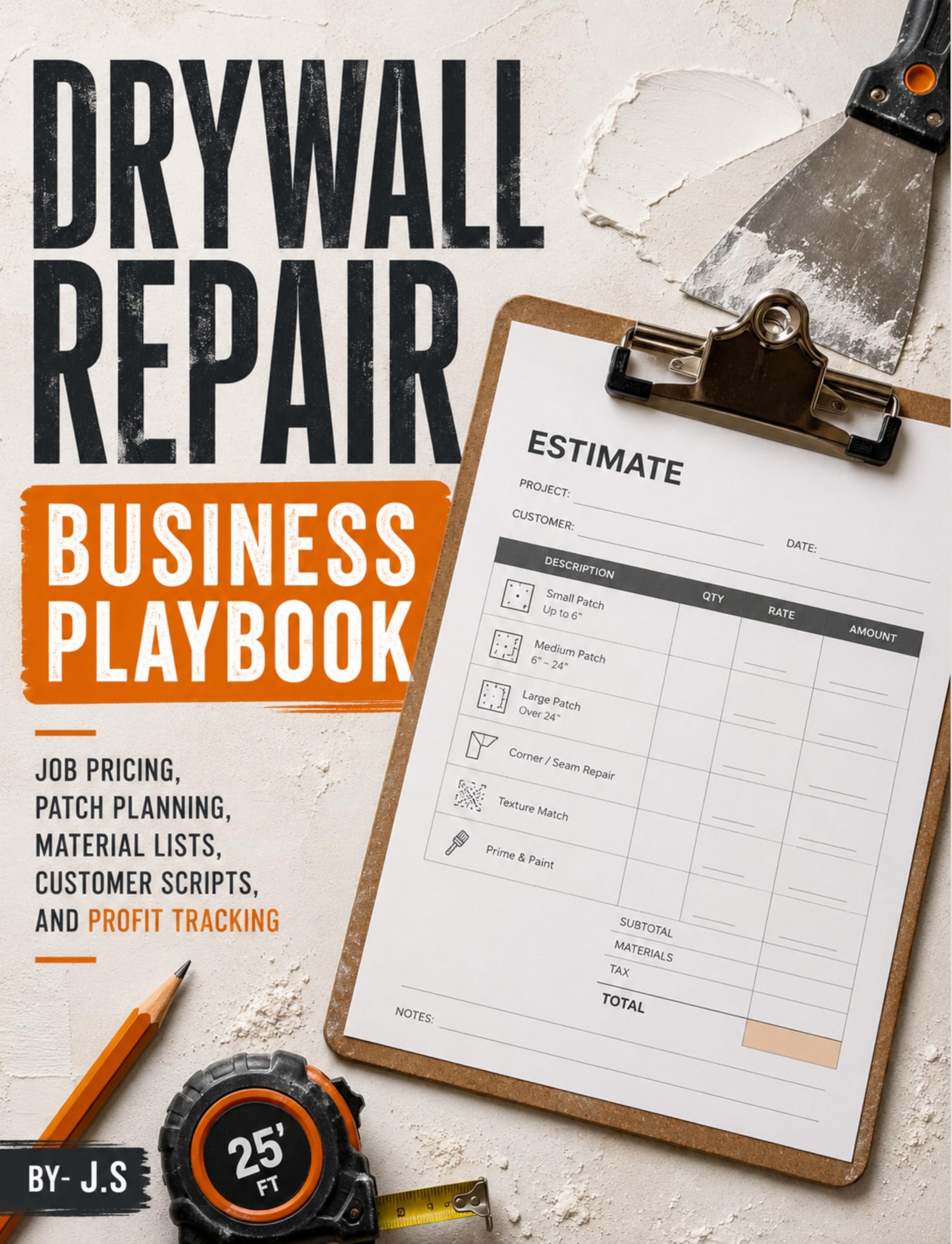 Drywall Repair Business Playbook: Job Pricing, Patch Planning, Material Lists, Customer Scripts, and Profit Tracking