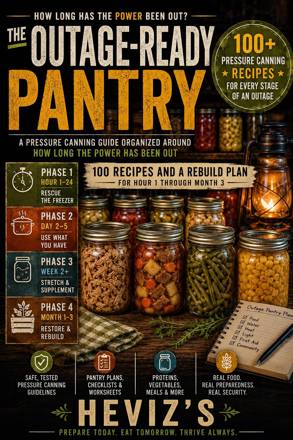 The Outage-ready Pantry: a Practical Pressure Canning Guide for Power Outages, Emergency Food Storage, and Long-term Pantry Resilience With 100+ Tested Recipes, Four-phase Action Plans, Checklists