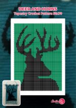 Deer and Horns Tapestry Crochet Pattern 50x70 Stitches: Modern Wildlife Wall Hanging Pattern for Intermediate Tapestry Crochet Artists