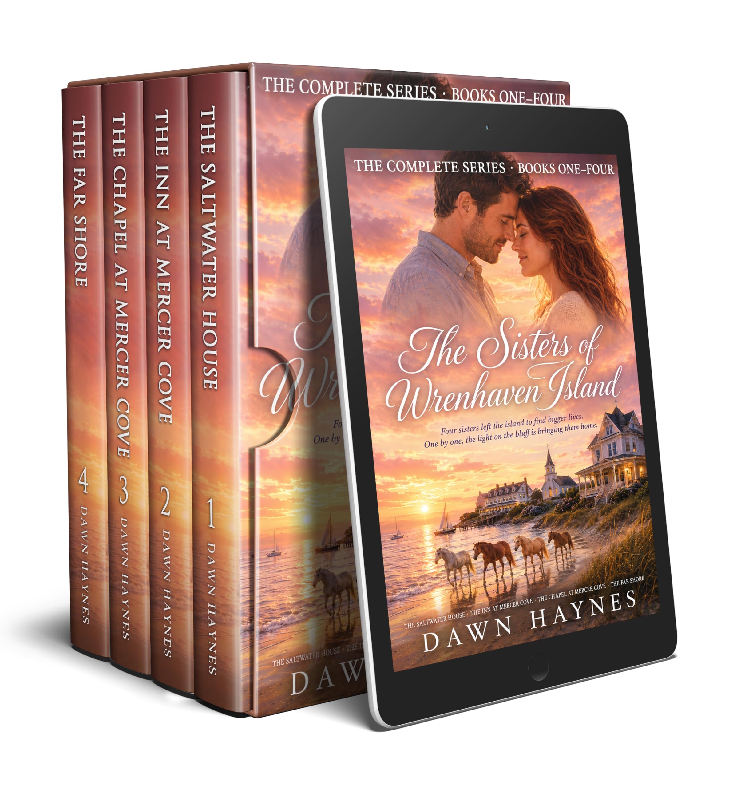 The Sisters of Wrenhaven Island Complete Series: Books 1 to 4: a Small Town Christian Romance