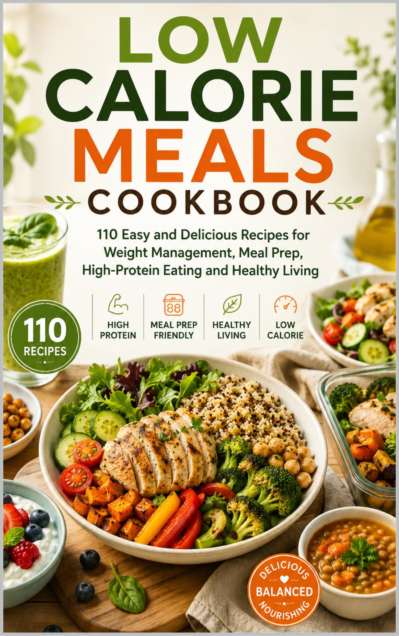 Low Calorie Meals Cookbook: 110 Easy and Delicious Recipes for Weight Management, Meal Prep, High-protein Eating and Healthy Living