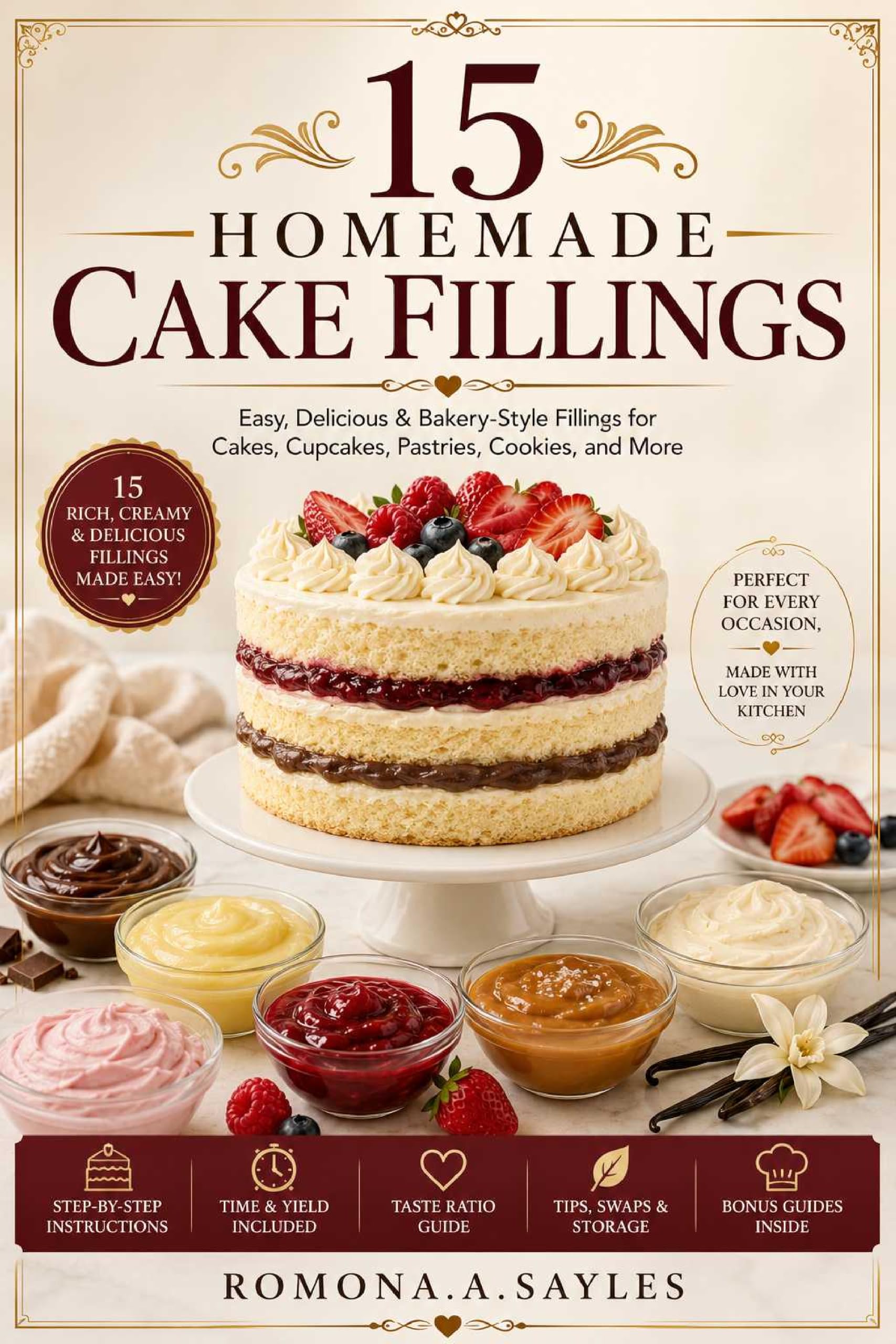 15 Homemade Cake Fillings: Easy, Delicious & Bakery-style Fillings for Cakes, Cupcakes, Pastries, Cookies, and More