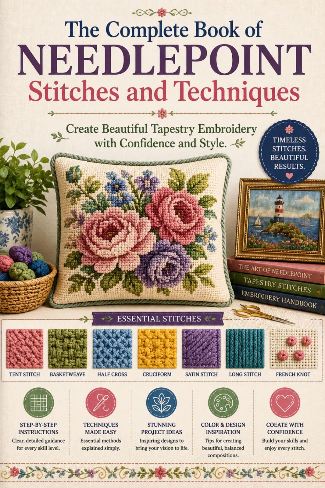 The Complete Book of Needlepoint Stitches and Techniques: Create Beautiful Tapestry Embroidery With Confidence and Style