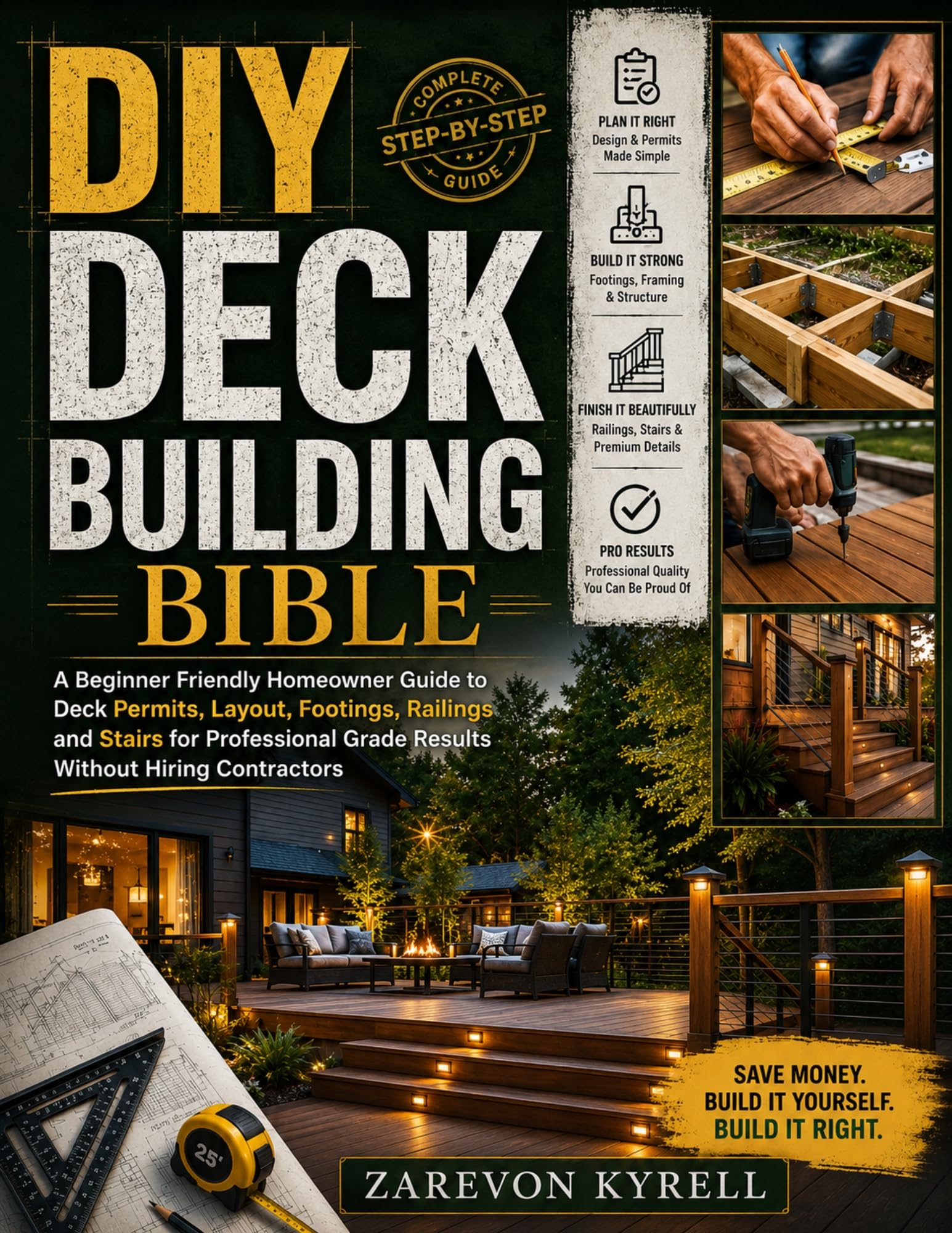 Diy Deck Building Bible: a Beginner Friendly Homeowner Guide to Deck Permits, Layout, Footings, Railings and Stairs for Professional Grade Results Without Hiring Contractors