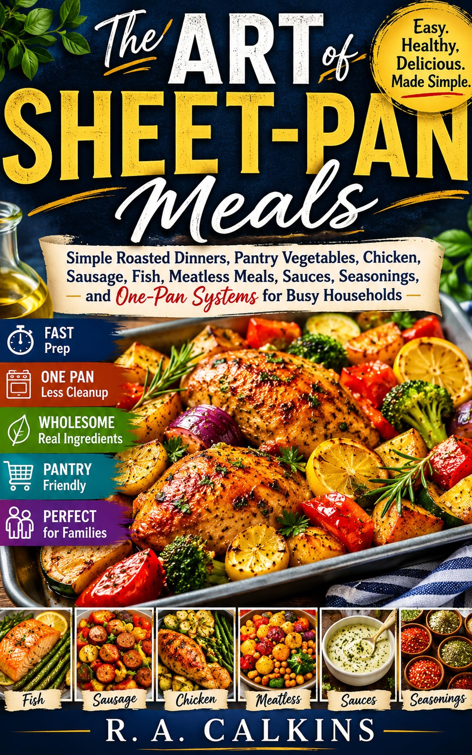 The Art of Sheet-pan Meals: Simple Roasted Dinners, Pantry Vegetables, Chicken, Sausage, Fish, Meatless Meals, Sauces, Seasonings, and One-pan Systems for Busy Households