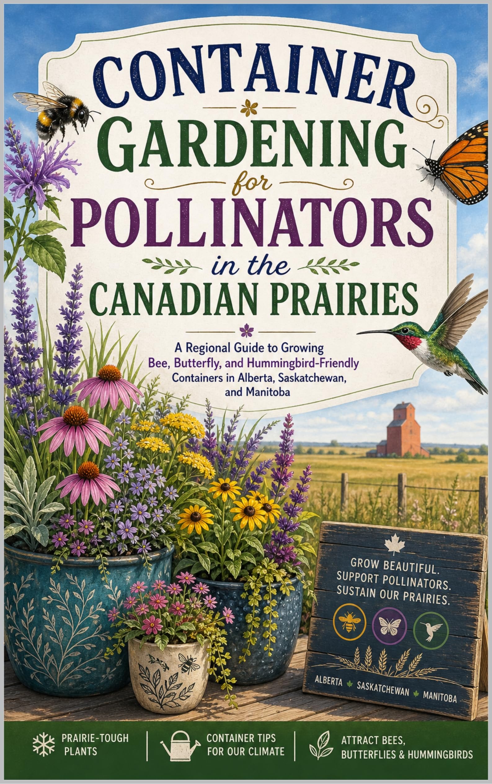 Container Gardening for Pollinators in the Canadian Prairies: a Regional Guide to Growing Bee, Butterfly, and Hummingbird-friendly Containers in Alberta, Saskatchewan, and Manitoba